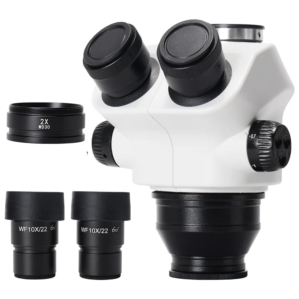 7-50X Continuous Zoom Binocular Stereo Microscope Lens Head White Optical Assembly Replacement Accessory