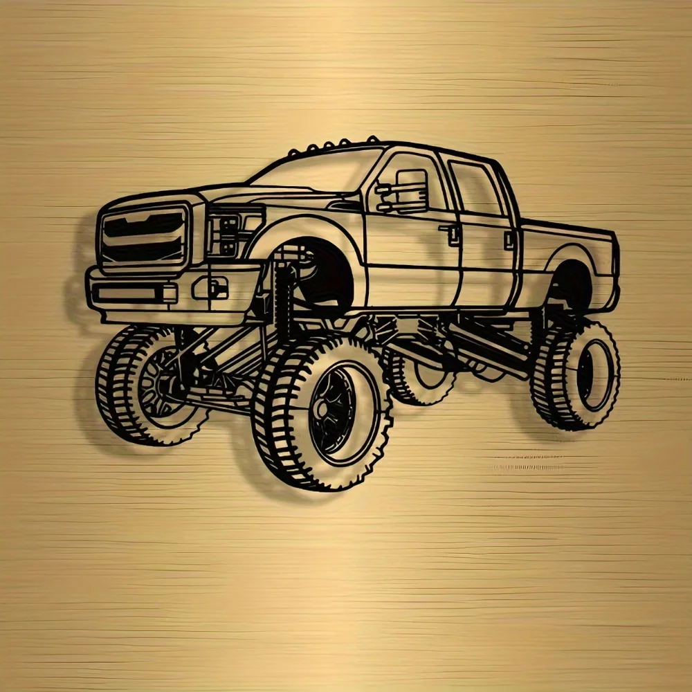 1pc Pickup Truck Metal Wall Art, Farmhouse Car Wall Decor for Garage Living Room