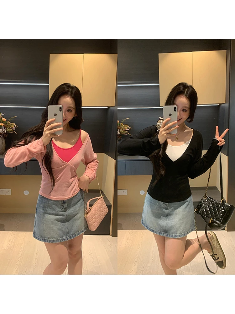 

Весенне-летний комплект из джинсовой юбки и топа Pure Desire: модный, стройнящий, повседневный, для работы и учебы, студенческая униформа