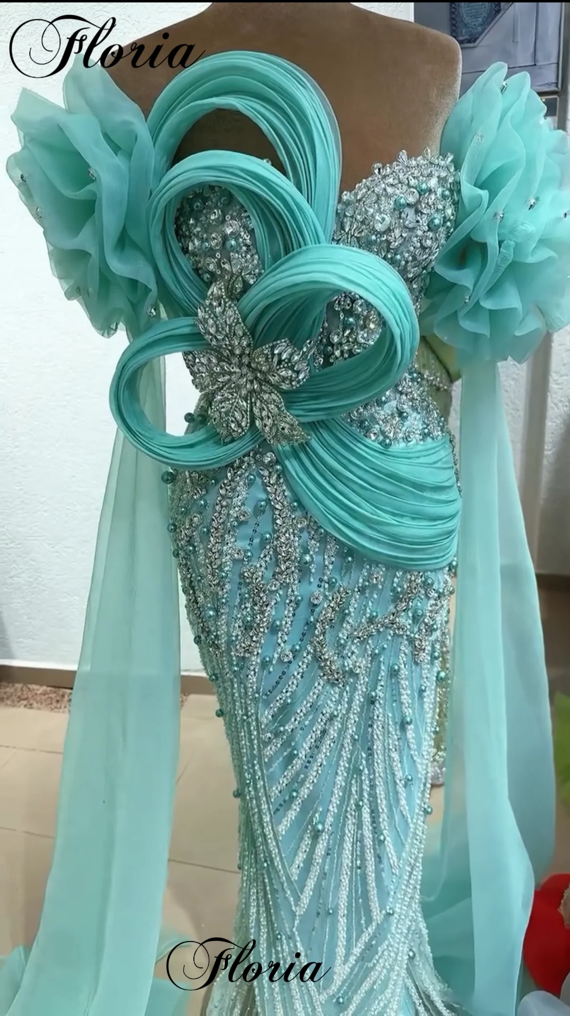 Summer Mint Green Crystals Celebrity Dresses Luxury Designer Evening Gowns Elegant Coutures Gowns Vestidos De Gala Customized