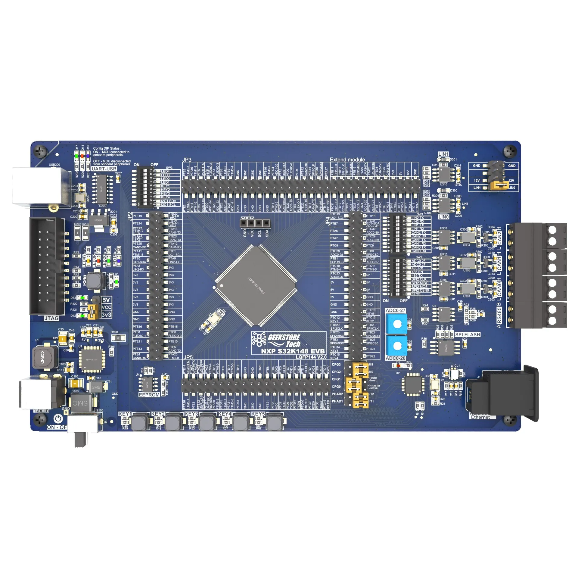 NXP S32K148 Development Evaluation Board LQFP144 package Includes Sample Source Code