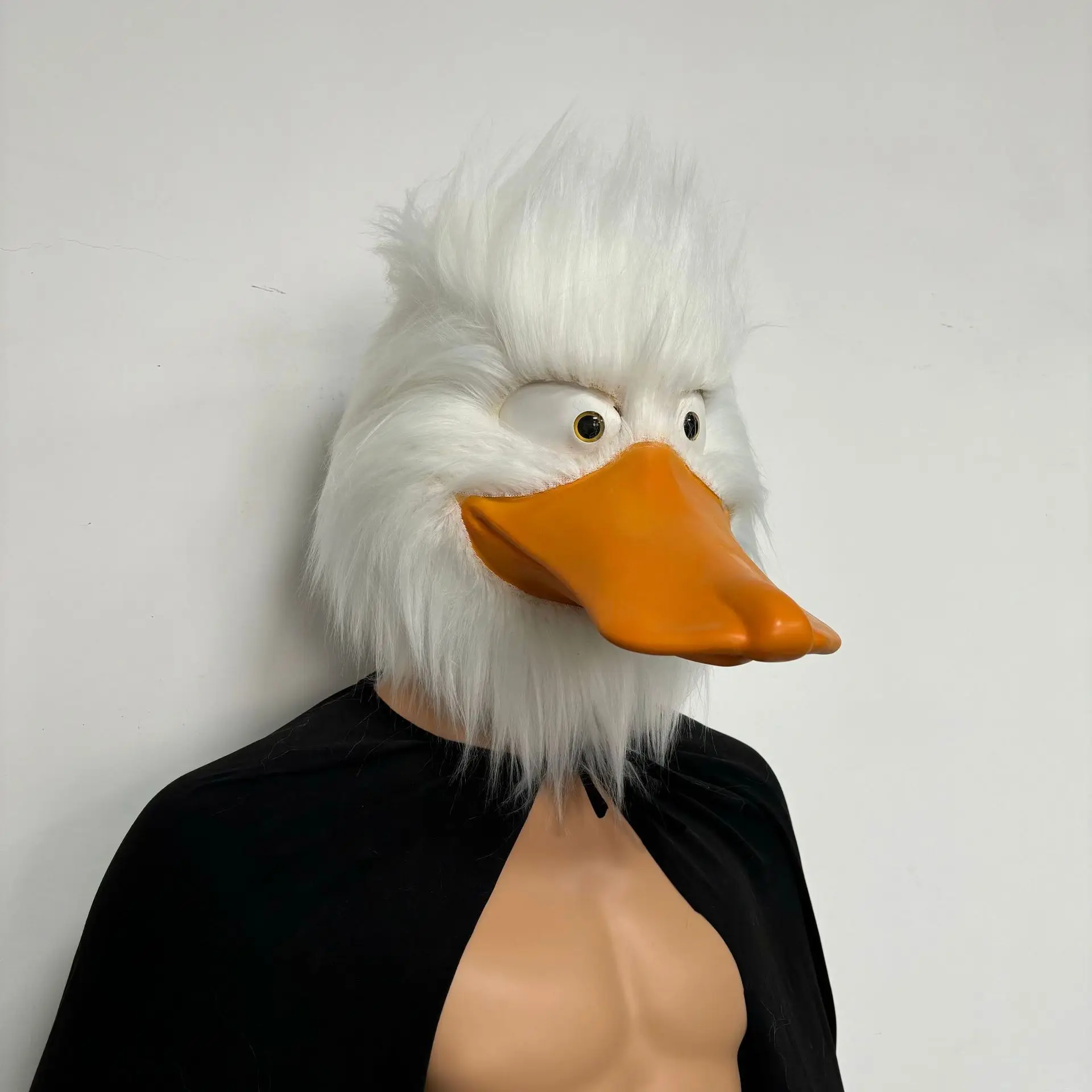 Plüsch-Enten-Vollkopfmaske Latex-Entenschnabel Tiermaske Erwachsenen-Halloween-Cosplay Maskerade Karneval Kostüm-Party-Requisite – Detail 4