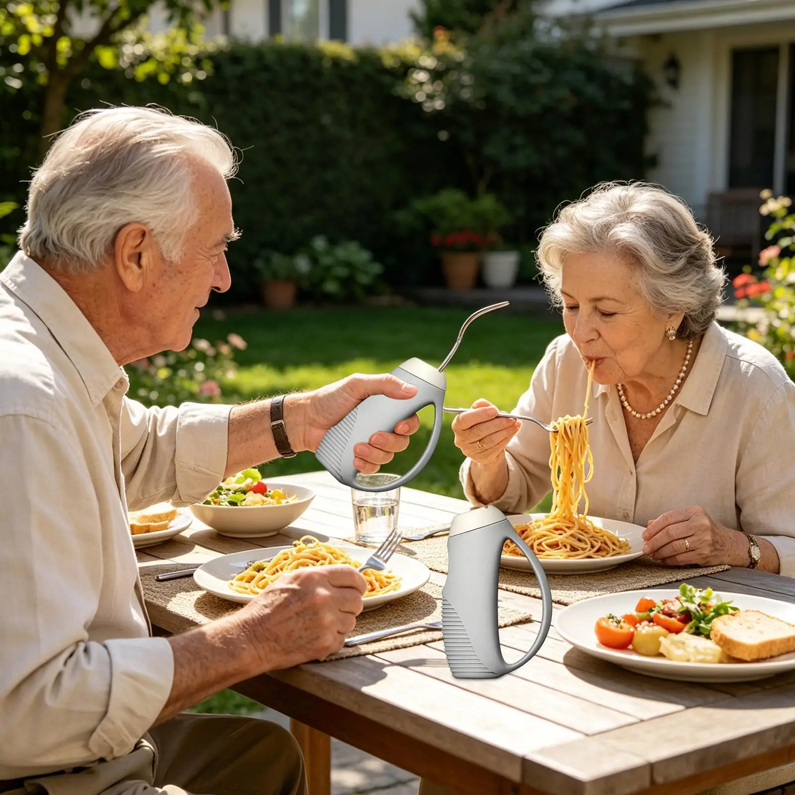 Weighted Utensils For Hand Shake Anti-Shake Toothbrush Grip Eating Utensils For Elderly Rehabilitation Home Kitchen Dining
