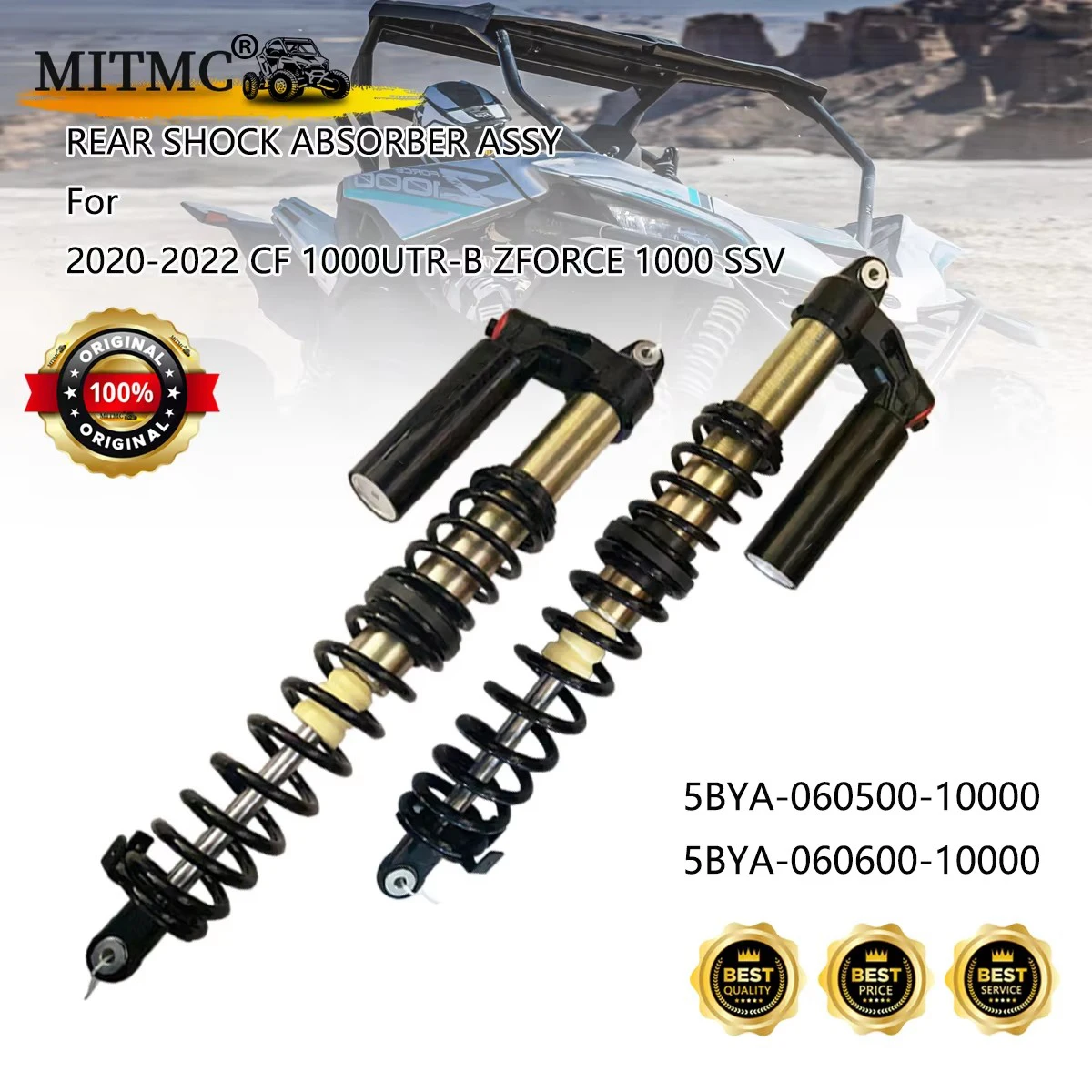 2PCS REAR SHOCK ABSORBER ASSY Kit For CF 1000 ZFORCE 1000 SSSV 2020-2022 5BYA-060500-10000 5BYA-060600-10000