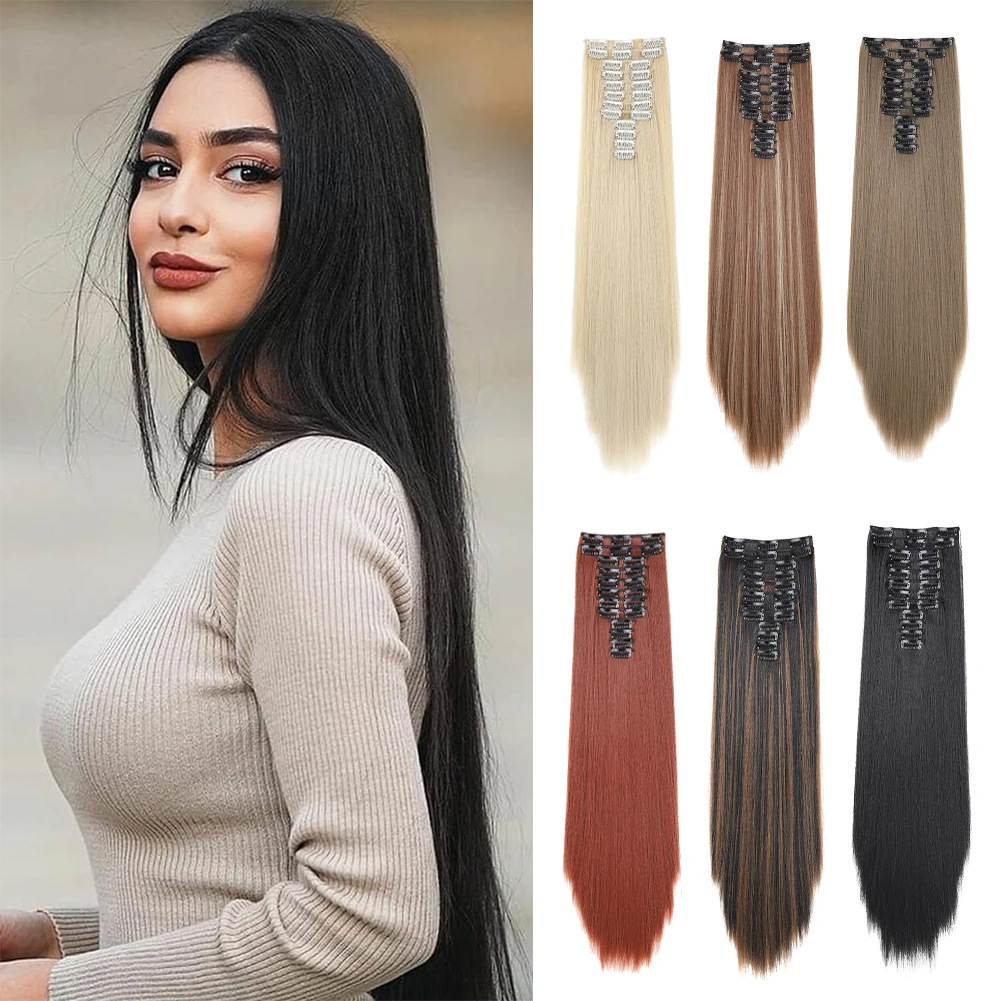 Clip in Hair Extensions 12PCS Long Straight hair extensions 20