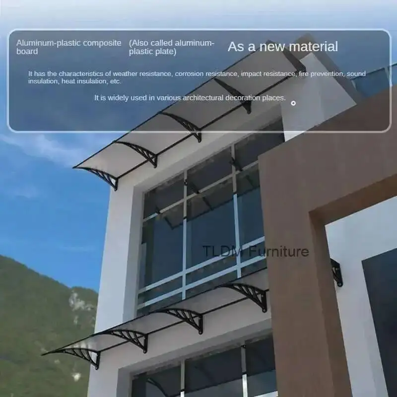 UV-proof Awnings Fashionable Awning Aluminum-plastic Rainproof Panel Silent Awnings Modern Simple for for Outdoor Door Head