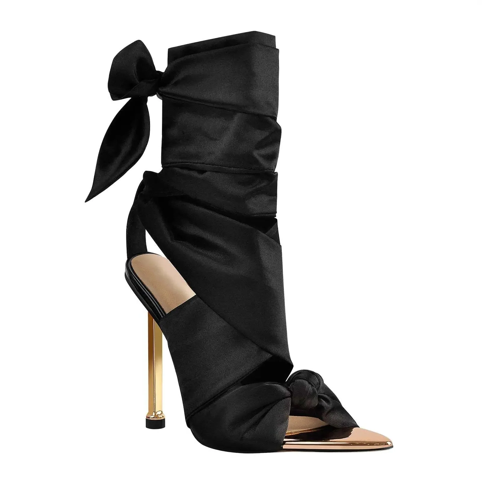 New Handmade Classic Style Fashion Women Sandals Electric Gold-plated Fine High Heels Women's Summer Sexy Evening Hot Sale Shoes