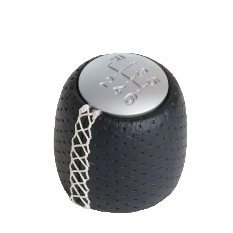 for Alfa Romeo 147 Brera Spider Perforated Leather Gear Lever Shift Knob White Stitching Gear Shift Head Auto Shift Paddles