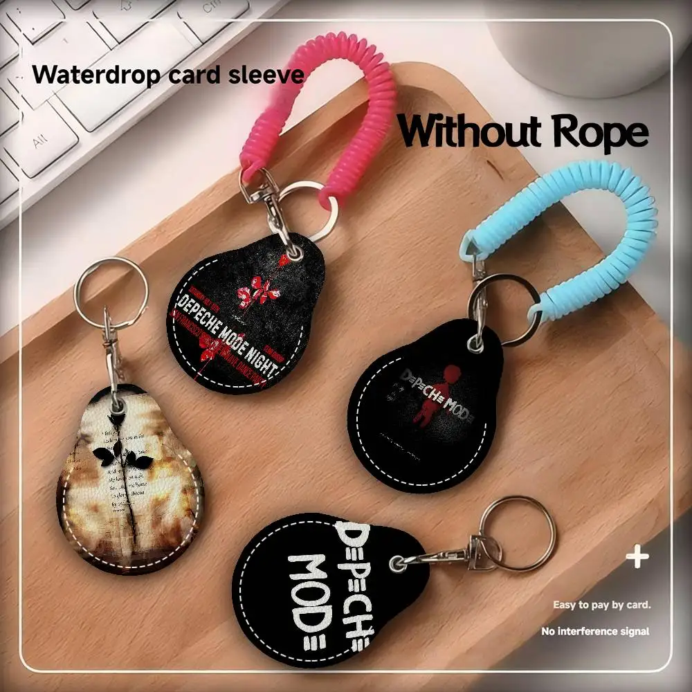 

dark rock D-Depeche M-Mode band Water Drop Access Card Case Anti-lost Fingerprint-proof Card Holder Keychain Anti-fall