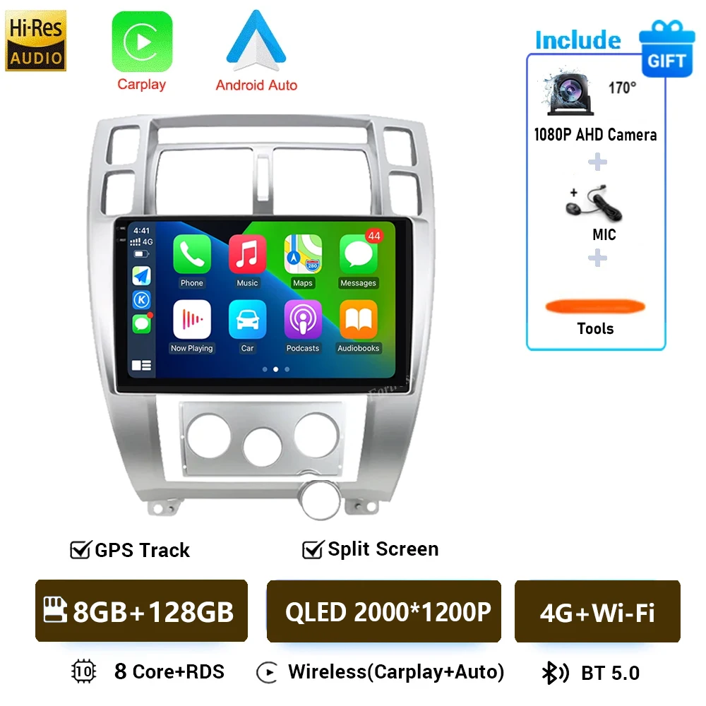 Android 16 Autoradio voor Hyundai Tucson 2004-2013 Multimedia Video Player Navigatie 2 Din DVD Head Unit Stereo Carplay luidsprekers