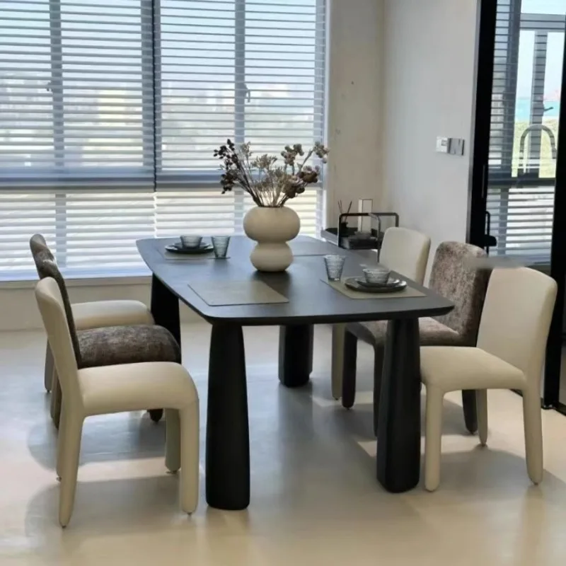 

Wabi Sandy Wind Solid Wood Creative Desk Minimalist Designer Modern Ash Wood Dining Table Premium