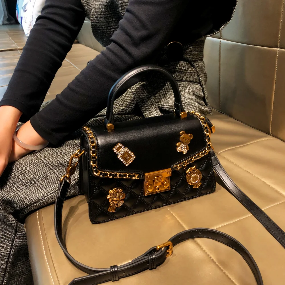 

Новая модная кожаная сумка-кроссбоди 2026 года, маленькая квадратная сумка на одно плечо