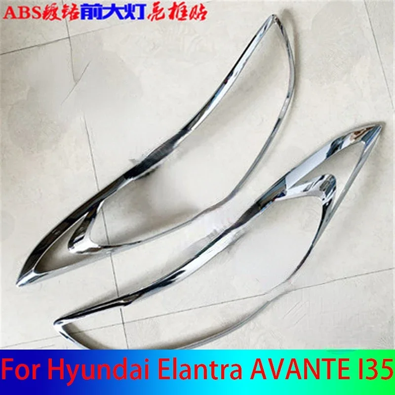 

ABS Chrome Front+Rear Tail Headlight cover Trim Fog light Lamp Cover Trim For Hyundai Elantra AVANTE I35 2012~2016