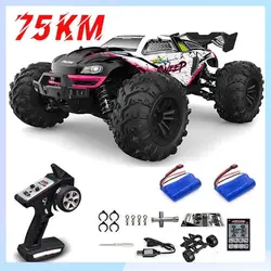 1:16 75 KM/H lub 50 KM/H 4WD RC samochód z samochody zdalnie sterowane LED Monster Truck do szybkiego dryfu dla dzieci Vs Wltoys 144001 zabawki