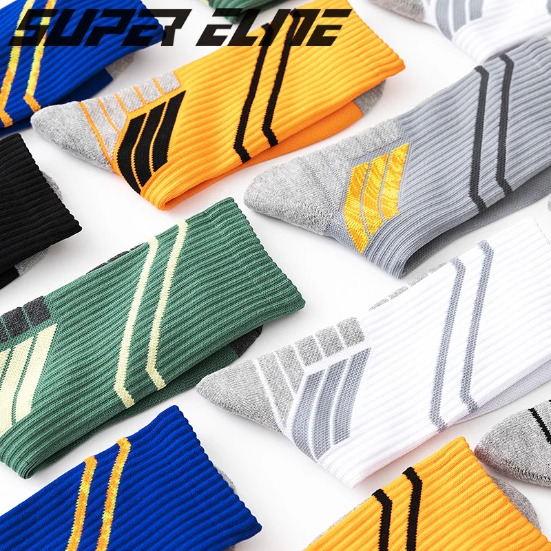 Professional Elite Cycling Socks Mens Thicker Stocking Sweat-Absorbent Basketball Socks Sports Socks Football Skateboard Socks