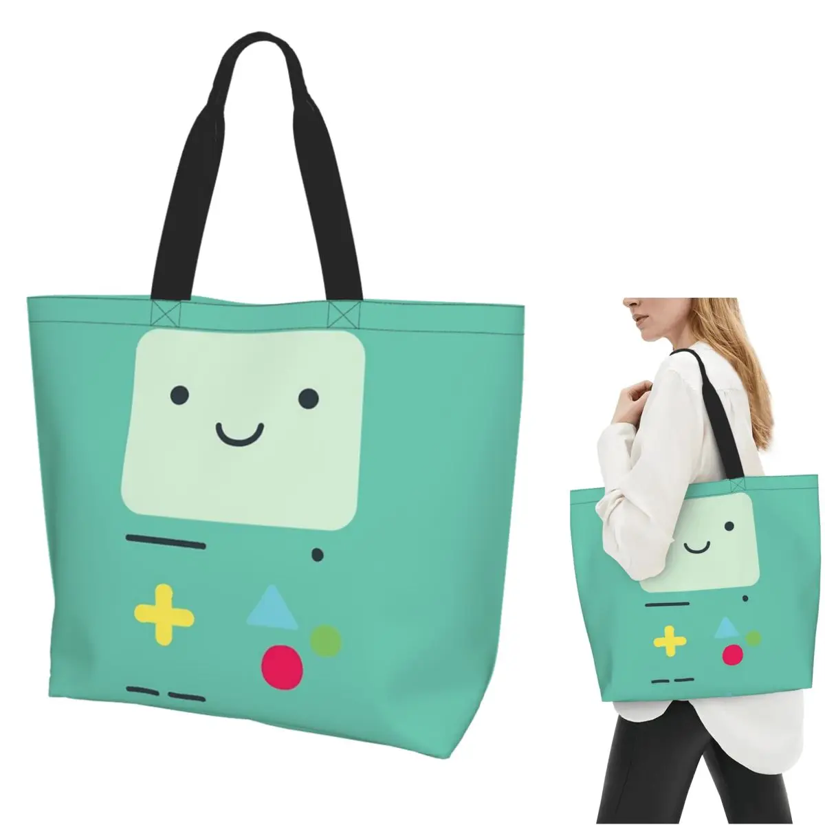 

BMO Сумка для покупок Холщовая сумка на плечо большой вместимости Сумка для покупок для продуктов для женщин