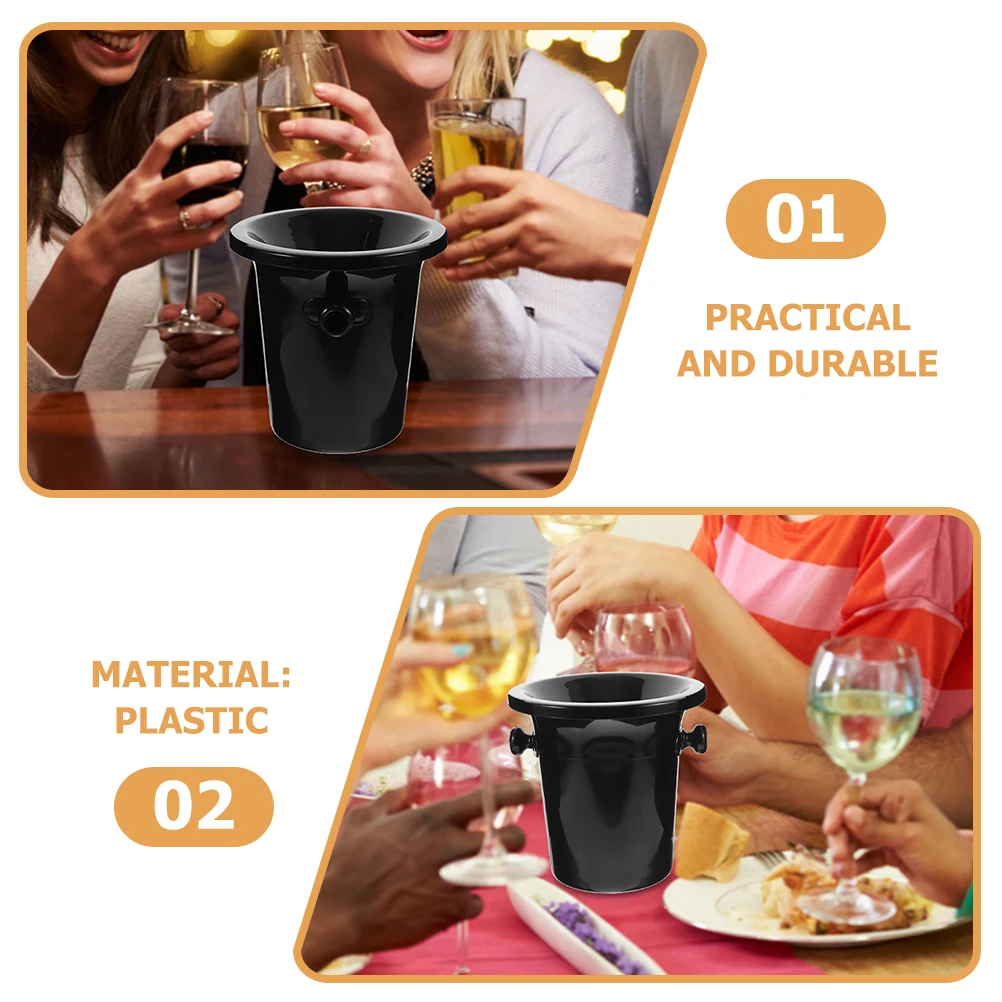 

Wine Tasting Spittoon Ice Bucket with Dual Ears Thickened Design for Bar Ktv Hotel Party Wine Beer Cooling Round Plastic Dump