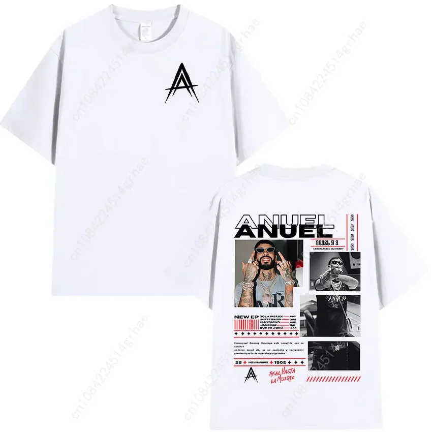 Rapper Anuel AA Album 2025 Graphic T Shirt Men's Hip Hop Gothic Retro Short Sleeve T-Shirts Clothing High Quality Cotton T-shirt