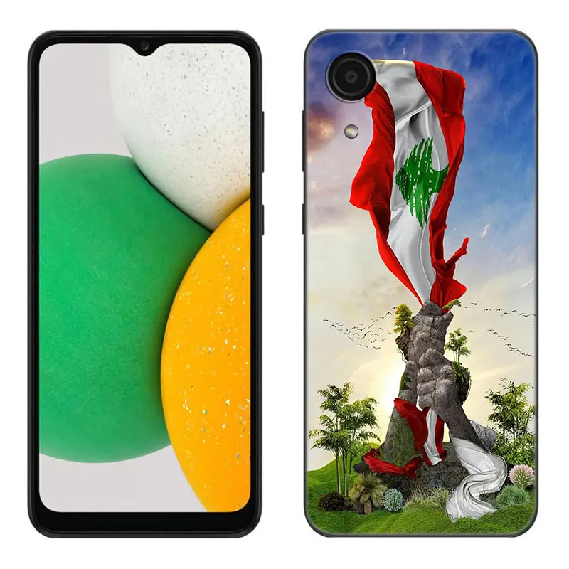 Lebanon Flag Passport Black Phone Case For Samsung Galaxy A01 A03 Core A04 E A02 A05 A10 A20 A21 A30 A50 S A6 A8 Plus A7 2018