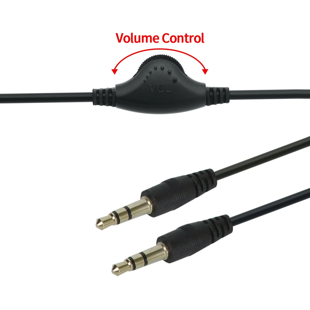 3.5mm Jack AUX Male to 3.5 mm Male Adapter Extension Cable M/F Audio Stereo Cord with Volume Control Earphone Headphone