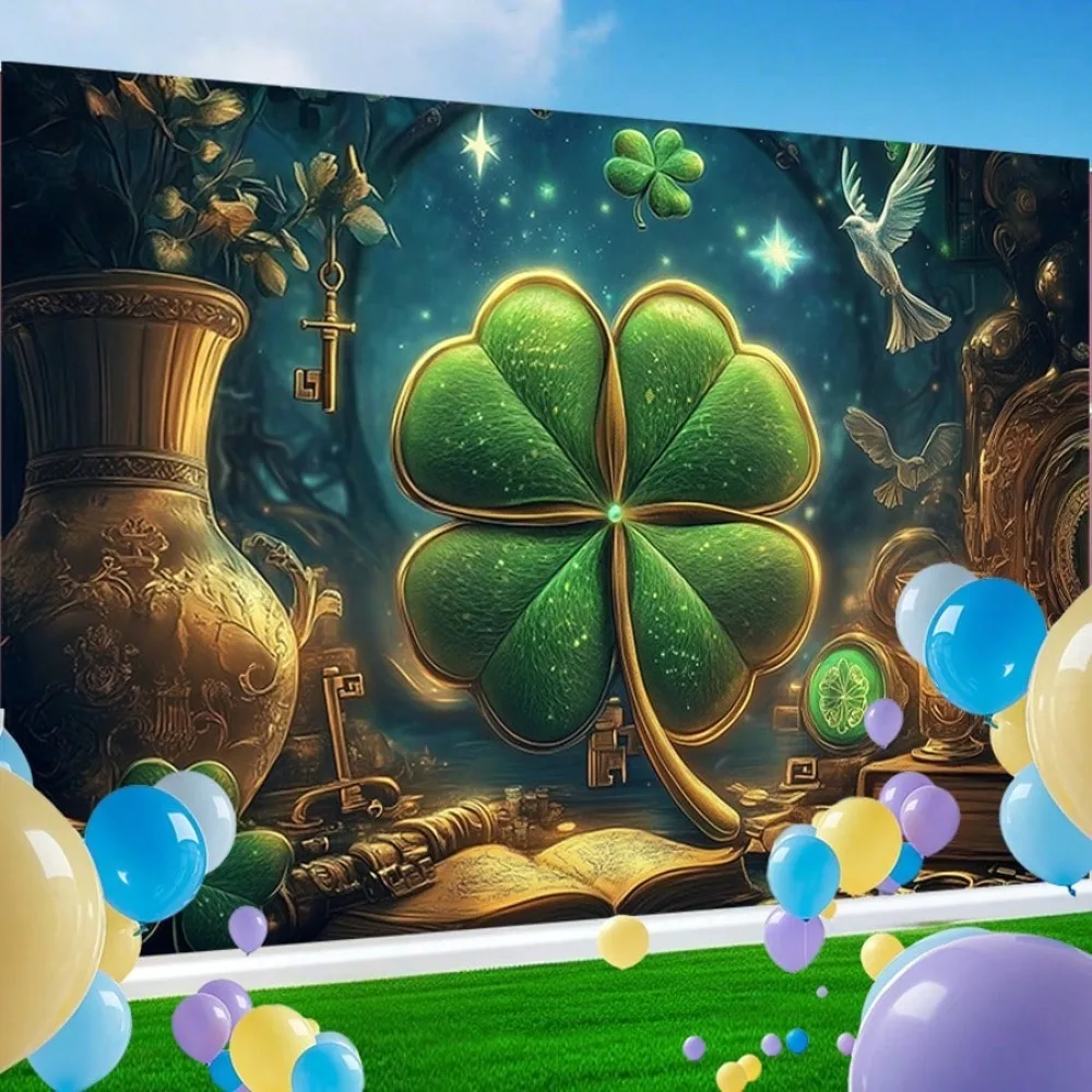 네잎 클로버 태피스트리 다양한 크기 인쇄 디자인 테마 폴리에스터 장식용 홈 가든 이벤트