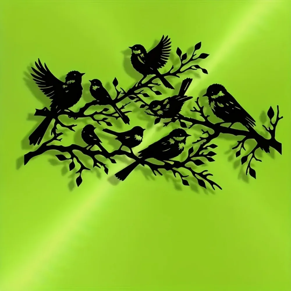 CIFBUY Metal Wall Decor Iron Art Birds on Branch Home Office Kitchen Garden Elegant Timeless Design Wall Hanging Artwork Decorat
