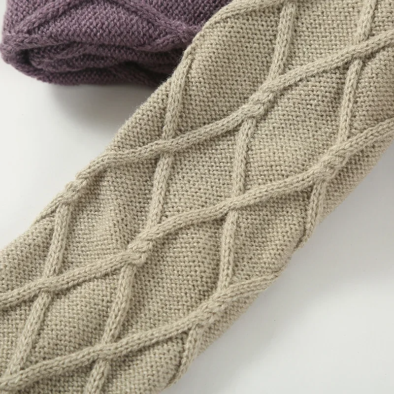 Winter Women Knitted Stockings Warm Over Knee Socks Ladies Girls Thigh High Long Boot Socks Solid Color Foot Leg Warmer