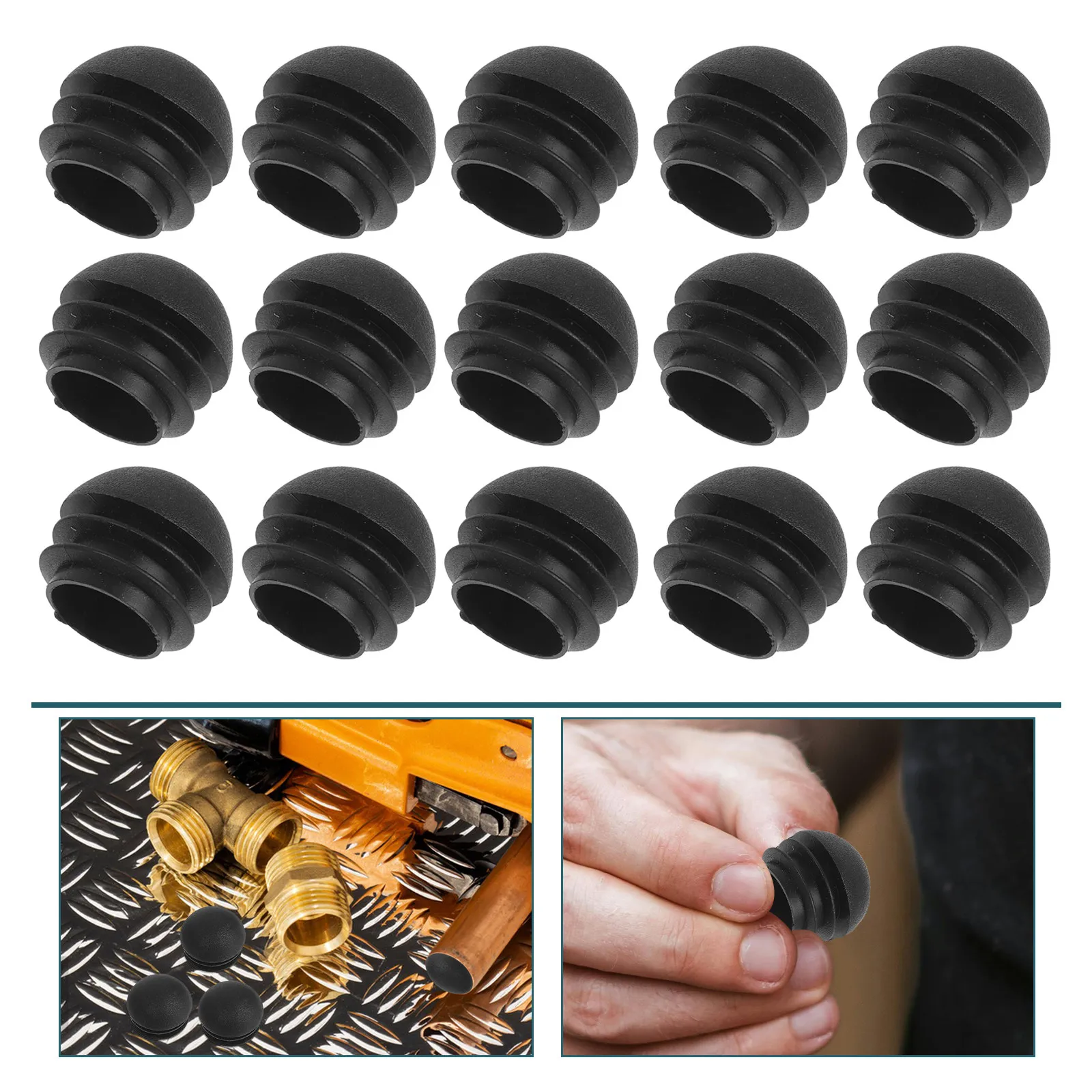 30Pcs Tubing Plug 25mm Post End Insert Furniture Legs Glide Chair End Caps Wear-Resistant Practical Design Caps for Tube