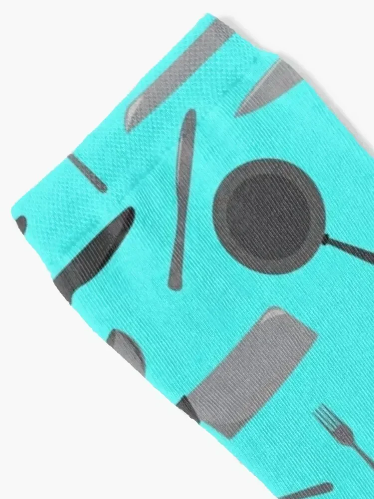 Chef Knives and Kitchen Utensils Pattern Socks winter thermal luxury short sheer Men's Socks Luxury Women's