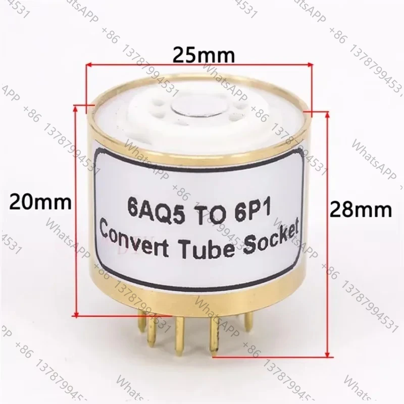 Adaptador de tubo electrónico 6AQ5 (conectado) a tubo electrónico 6P1 / Soporte de tubo electrónico 6P1