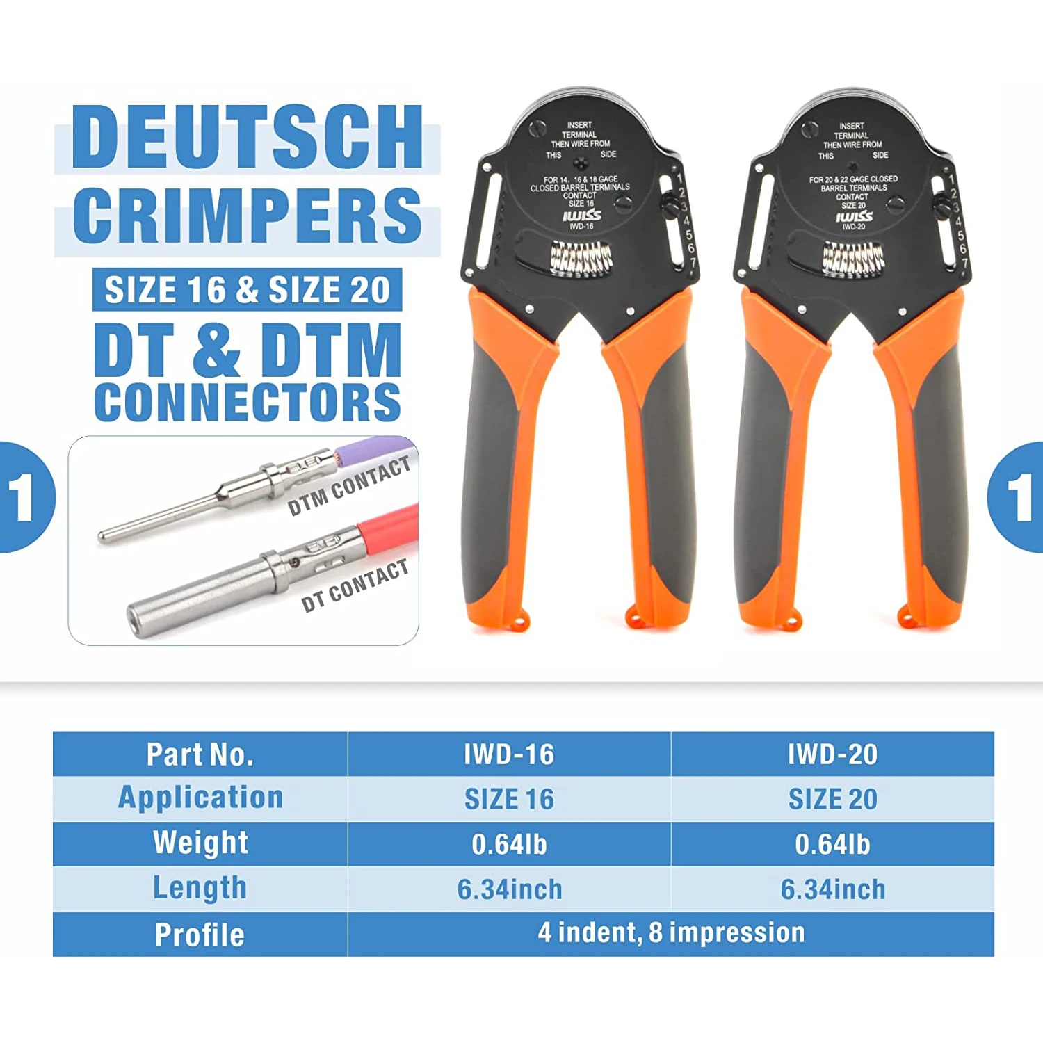 KIT-DC02 Wire Crimping Tool Kit for Deutsch Connectors and Weather Pack Terminals with Connector Removal Tools