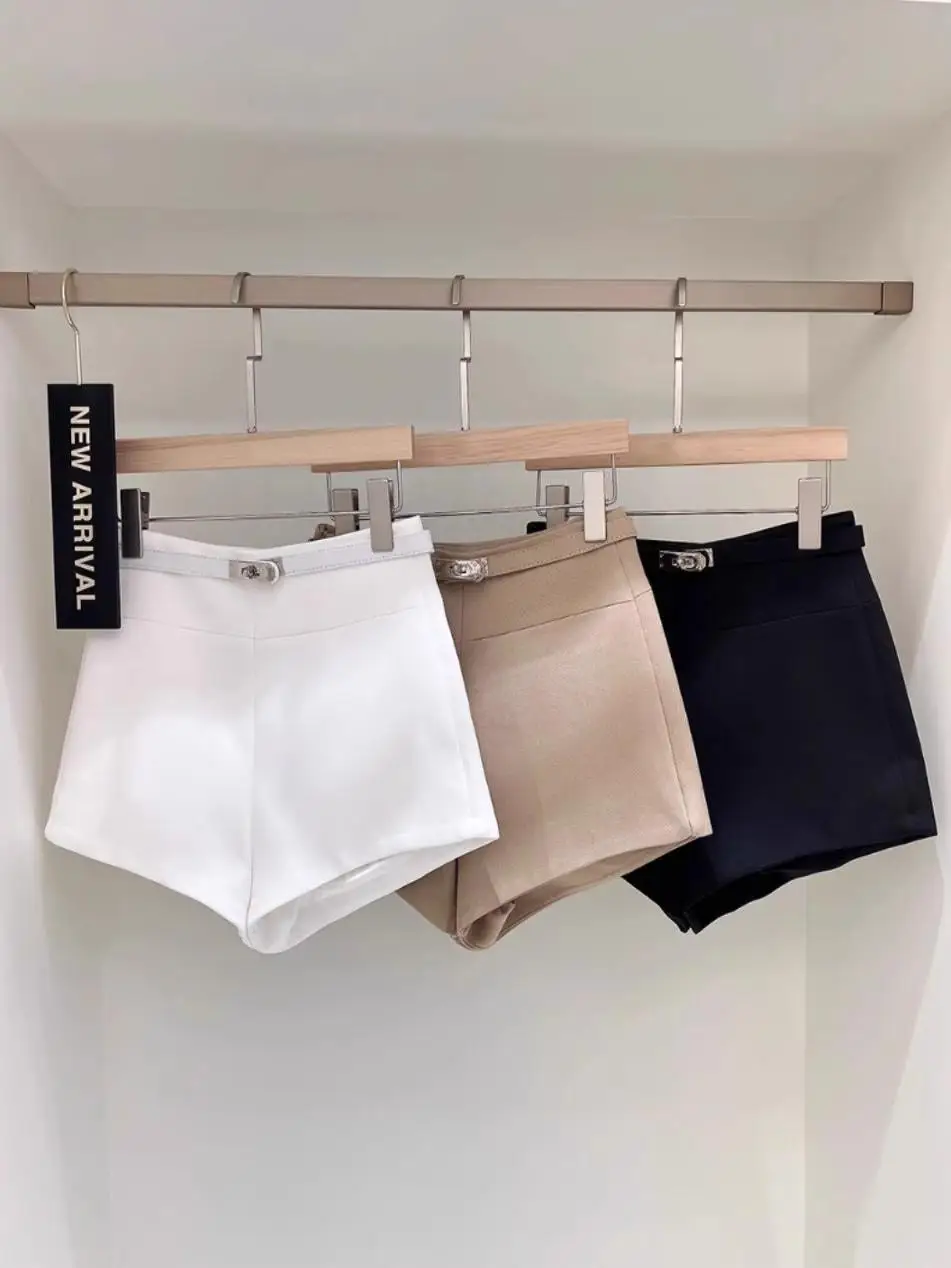 ハイウエストカジュアルバットショーツ女性の秋冬通勤セクシーなタイトな A ラインショーツ韓国スタイルストレートレッグジッパーパンツ