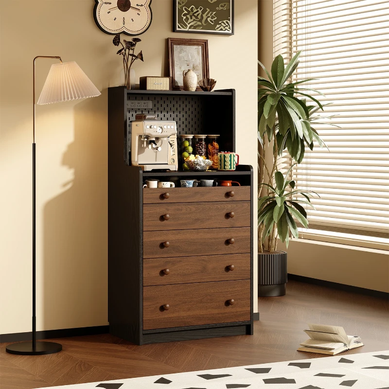 

Middle ancient style coffee machine placement table and shelf Integrated wall mounted sofa tea cabinet dining cabinet aparador