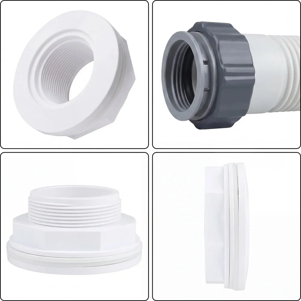 Swimming Pool Adapter Threaded Nut Washer For Outdoor Pool Use Robust Plastic Construction Optimized Water Flow