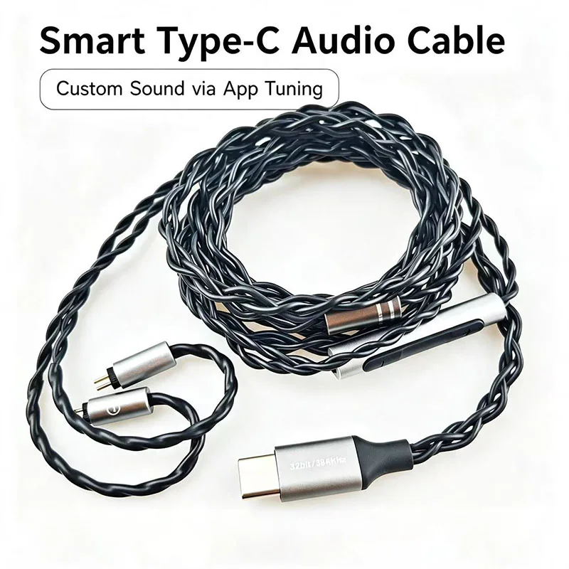 4 Core Thick OFC Earphone Upgrade 0.78 2pin IEM Cable With Inline Mic DIY HiFi Audio Wire 32Bit 384KHz Audio Replacement Cord