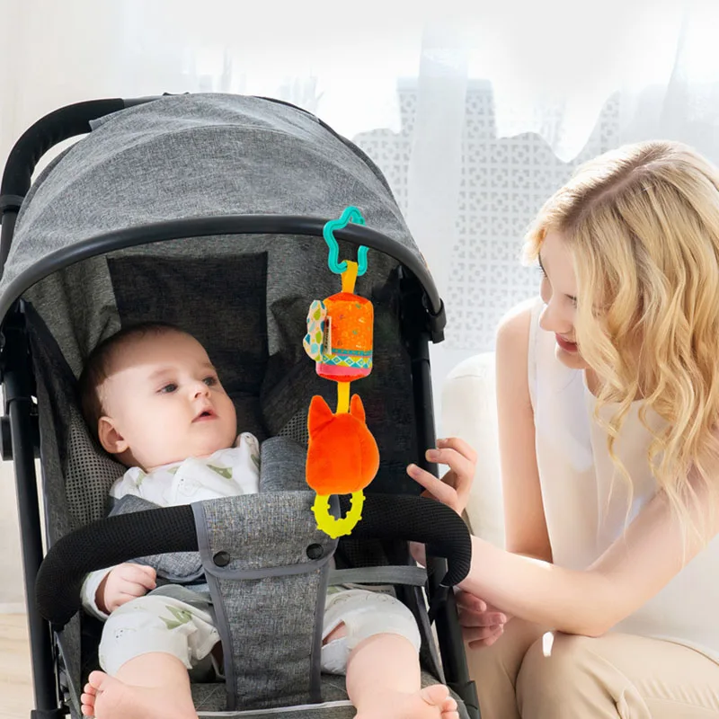 Cama bonito pendurado animal carrilhão de vento bebê pelúcia diversão calmante sino pingente quebra-cabeça educação precoce carrinho brinquedo