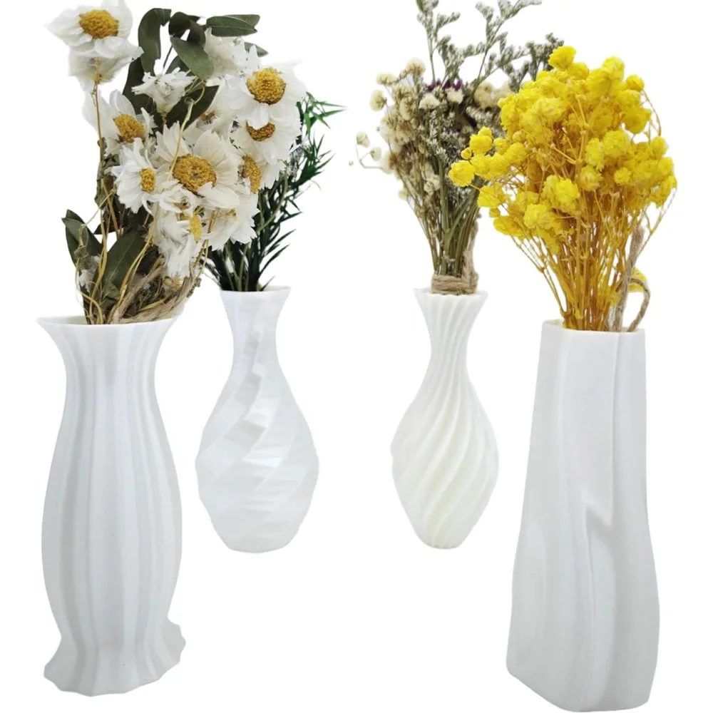 

Mini refrigerator vase magnets, 4 miniature magnetic vases, small decorative refrigerator accessories