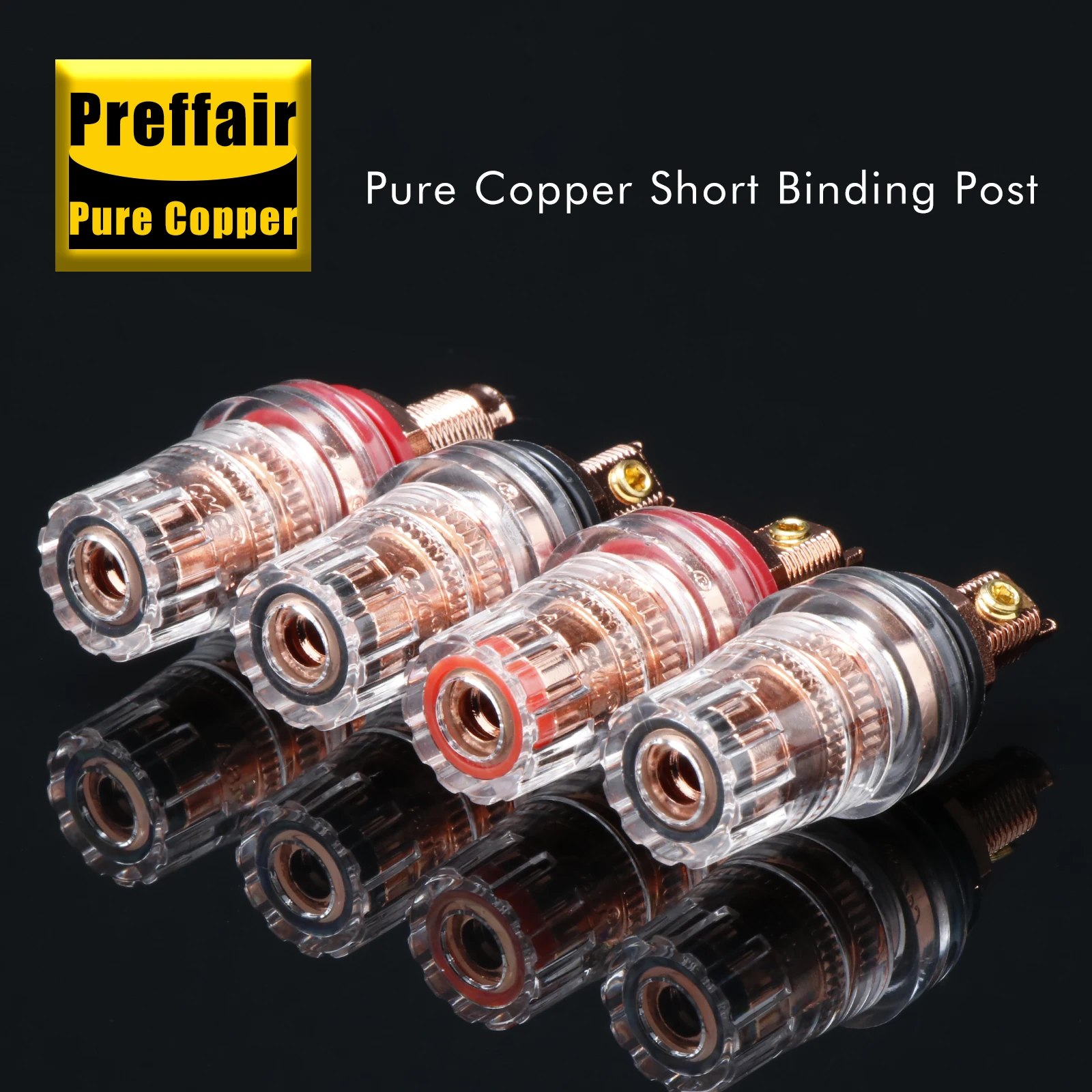 

Preffair 99.9998% Pure copper Binding posts speaker connectors Crystal Pure Copper Binding post speaker panel