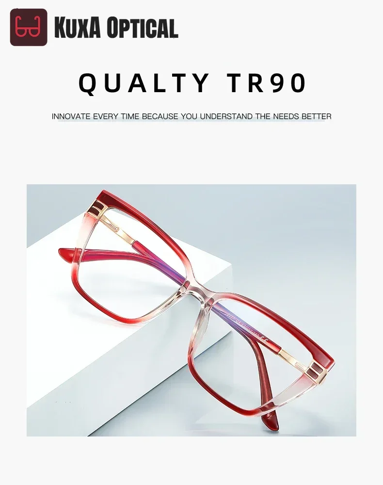 

XUKA Fashion Butterfly Frame Glasses High Quality Anti Blue Ray Progressive Eyeglasse Women Myopia Photochromic Prescription