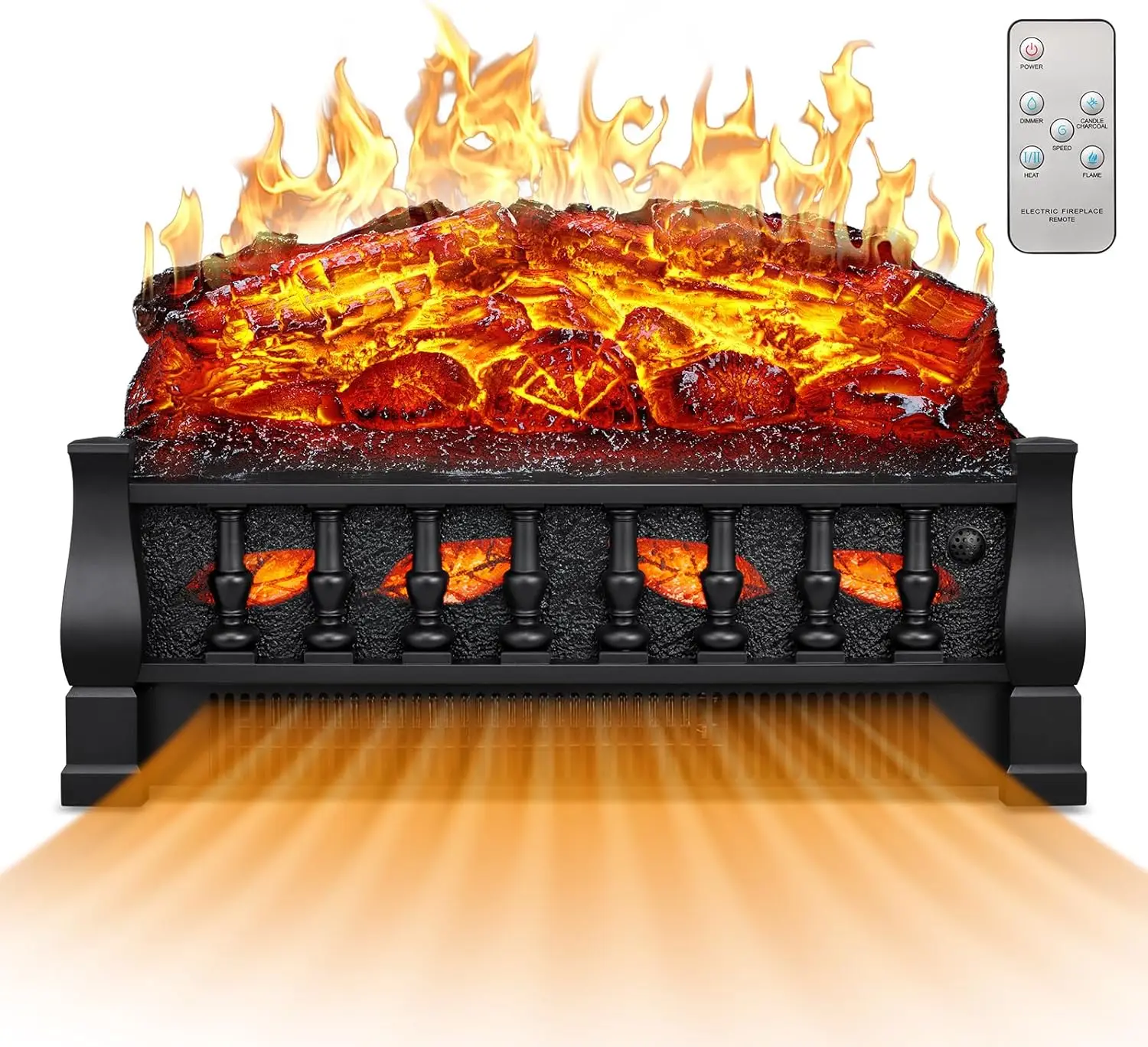 

Indoor 21-inch Electric Fireplace Insert with Adjustable Flame Brightness, Overheat Protection, for Bedroom or Living Room
