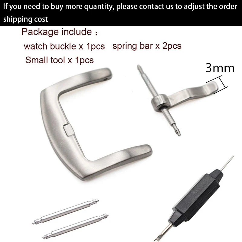 Metal Watch Band Buckle 16 18 20 22 24mm Men Watchband Strap Silver Black Gold Stainless Steel Clasp Accessories