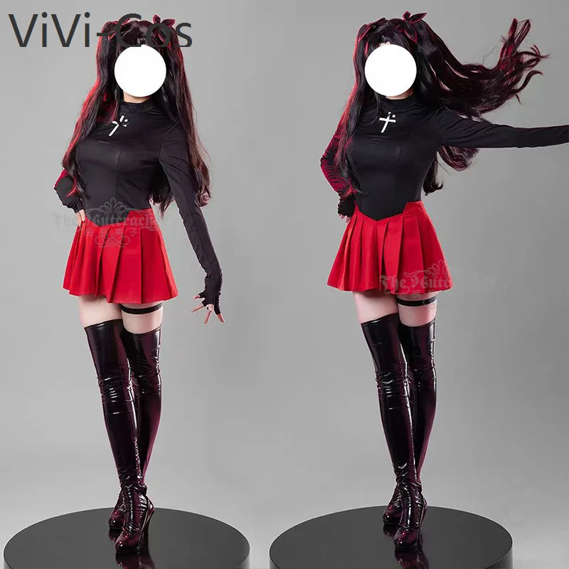 ViVi-Cos Fate/stay Night Tohsaka Rin Cosplay Costume Cos Game Anime Party Uniform Hallowen Play Role Clothes Clothing