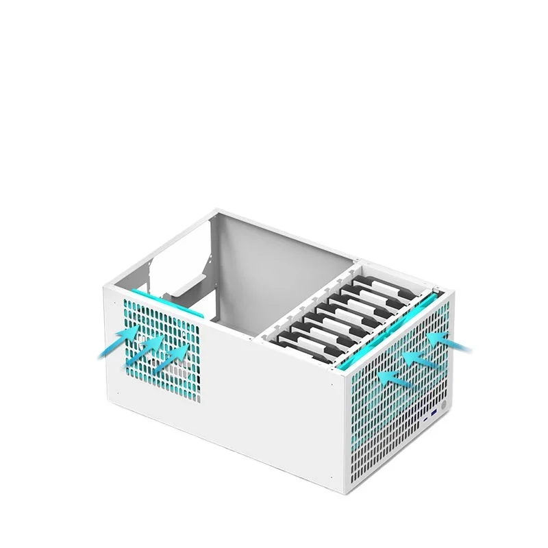8-Bay NAS Chassis for MATX Motherboard & ATX PSU, All-in-One Network Attached Storage Server for Home/Office