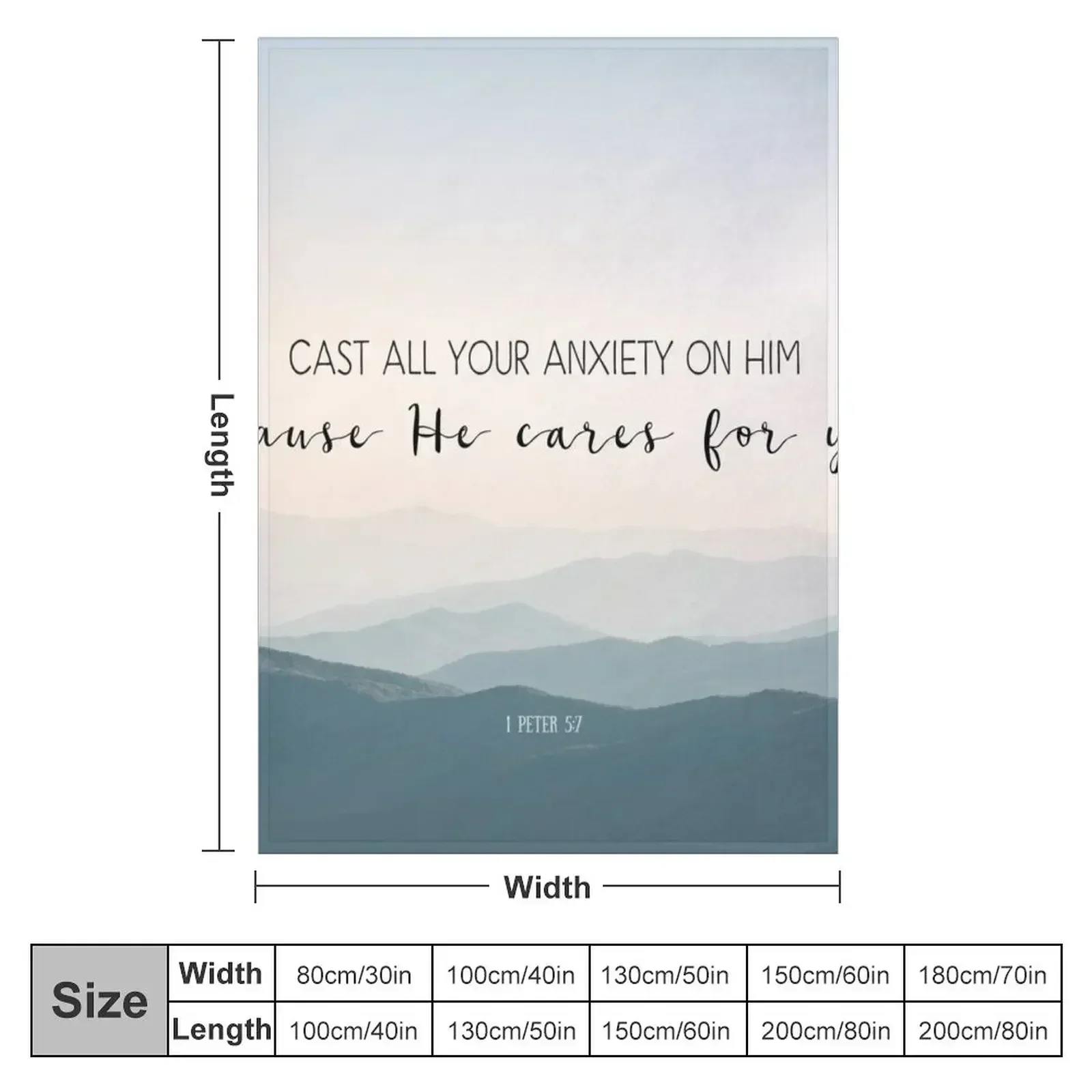 Christian Bible Verse Quote - Anxiety Throw Blanket Luxury St Quilt Retros Bed covers cosplay anime Decorative Beds Blankets