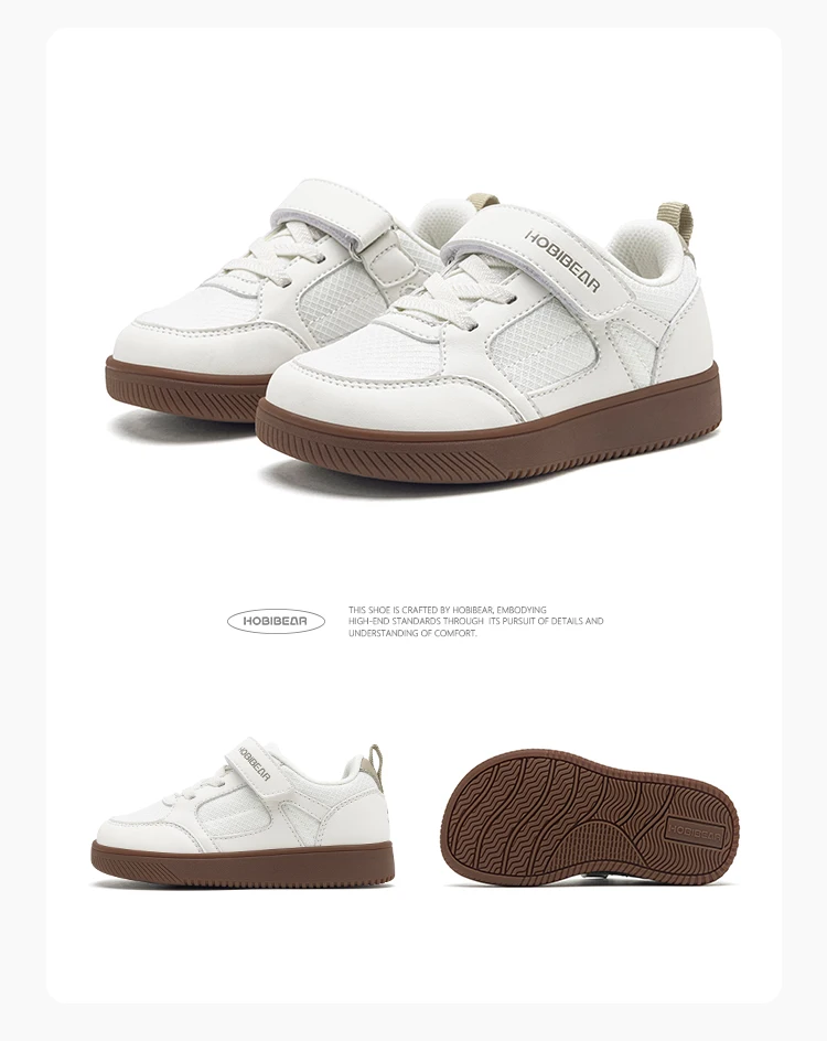 HOBIBEAR Kleinkinder-Schuhe mit breiter Zehenpartie, Klettverschluss, minimalistische Turnschuhe, leichte Wanderschuhe aus Kunstleder und Mesh – Detail 18