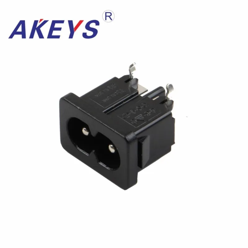 10 PCS AC-026B male three-character AC Power Inlet Socket with ear side insert 90 degree socket