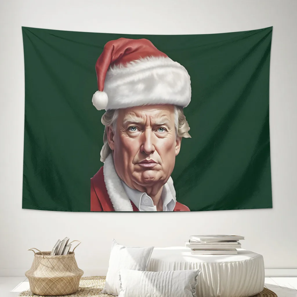 

Little Santa Trump Tapestry Cartoon Wall Hanging for Bedroom Tapestries Poster Blanket College Dorm Home Decoration