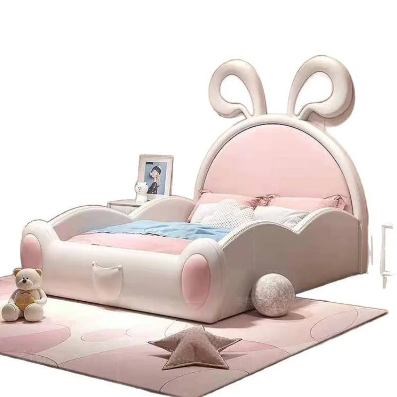 Modern simple bed, girl princess bed, bedroom size apartment, student room single girl childlike furniture