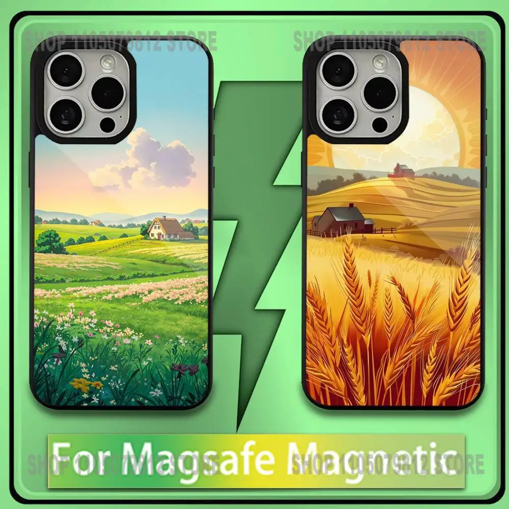

Rural Scenery Wheat Field Phone Case For iPhone17,16,15,14,13,12,11,Plus,Pro,Max,Mini Soft Magesafe Magnetic Wireless Charge