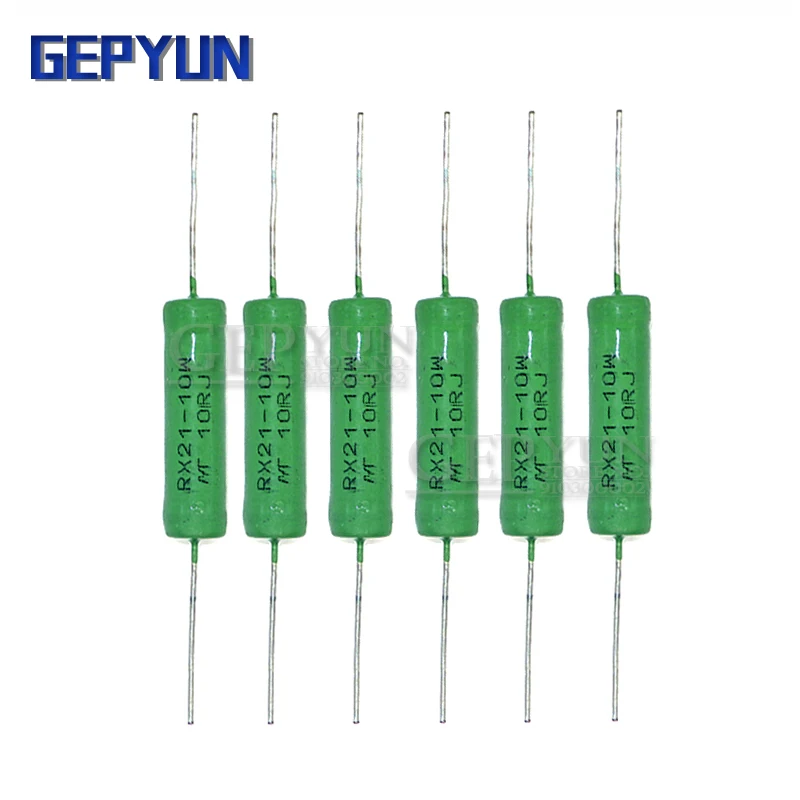 5PCS RX21 10W Wire Wound 5% Resistance Gepyun 1R 10R 100R 1K 10K 12K 15K 18R 20R 22R 24R 27R 30R 33R 36R Resistor RX21-10W